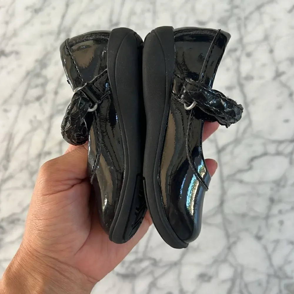 Stride Rite Baby Brielle Black Patent Leather Braided Mary Jane Ballet Flat 4.5